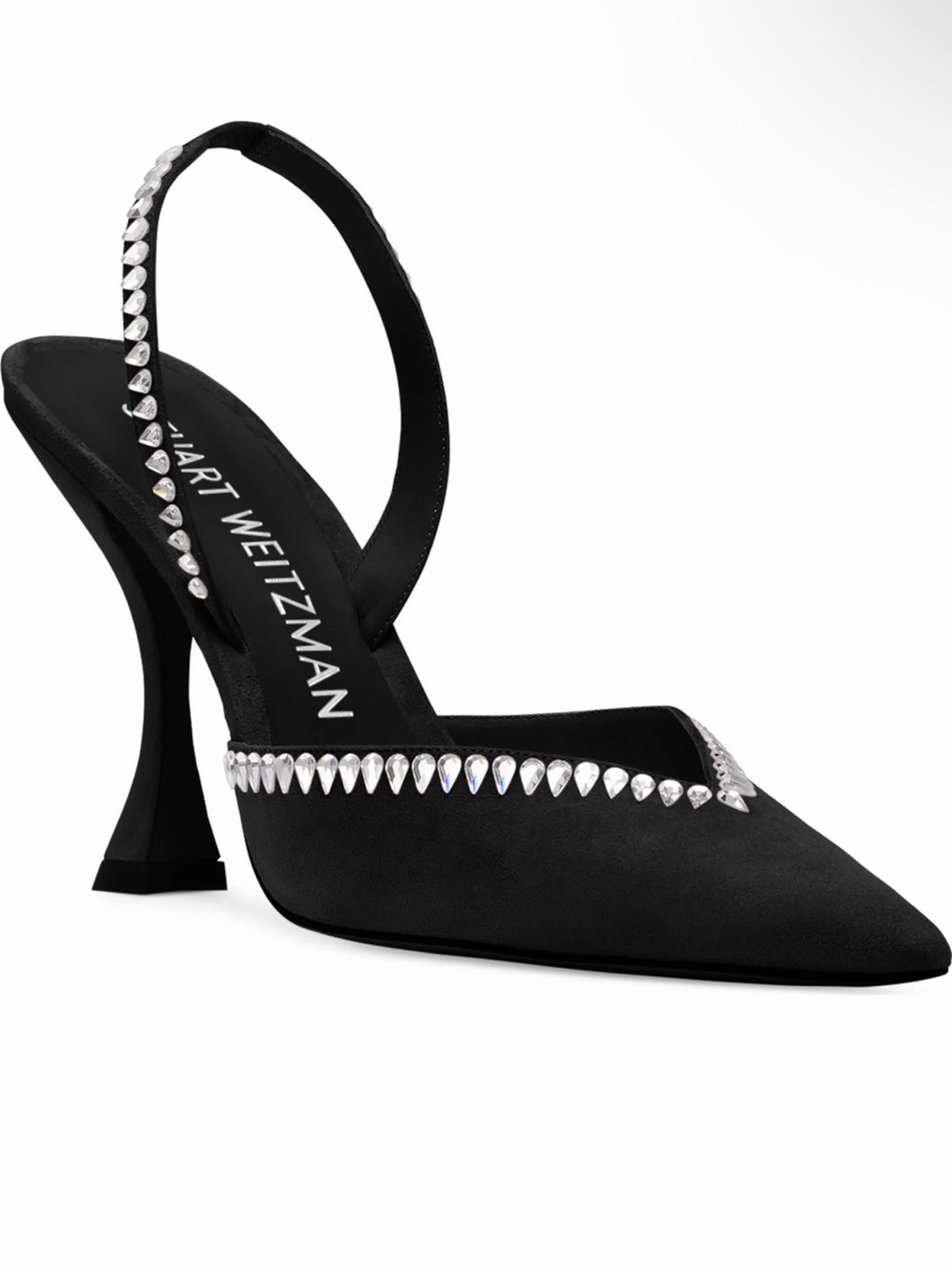 Stuart Weitzman Gemcut Curve Pointed Toe Slingback Pump
